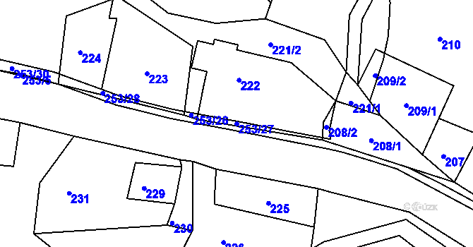 Parcela st. 253/27 v KÚ Kamenice u Zákup, Katastrální mapa