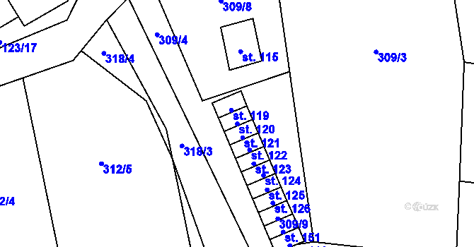 Parcela st. 120 v KÚ Kamenice u Herálce, Katastrální mapa
