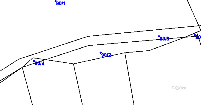 Parcela st. 90/2 v KÚ Kamenice u Herálce, Katastrální mapa