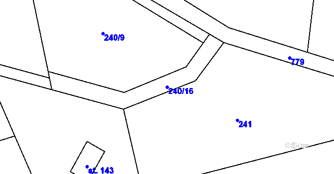 Parcela st. 240/16 v KÚ Kamenice u Herálce, Katastrální mapa