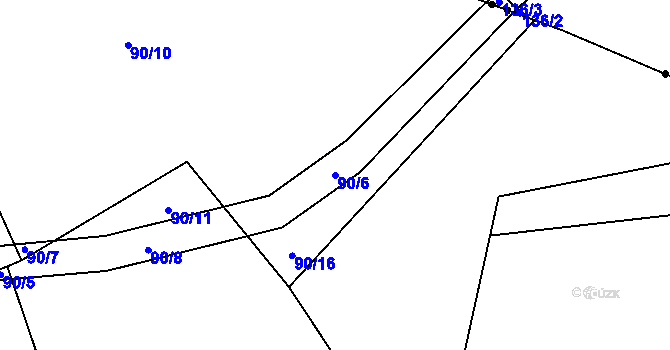 Parcela st. 90/6 v KÚ Kamenice u Herálce, Katastrální mapa