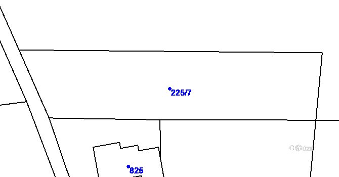 Parcela st. 225/7 v KÚ Kamenice u Herálce, Katastrální mapa