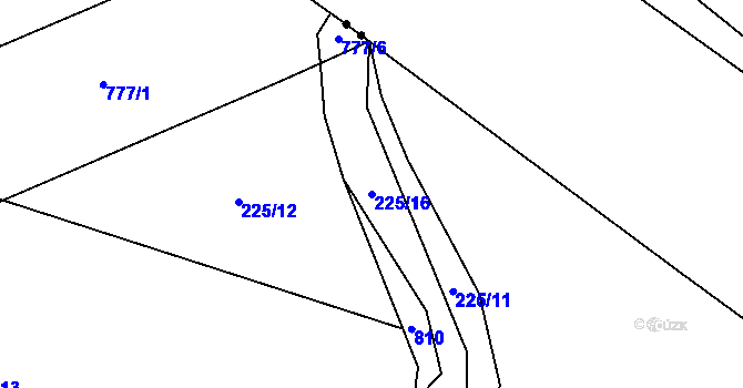 Parcela st. 225/16 v KÚ Kamenice u Herálce, Katastrální mapa