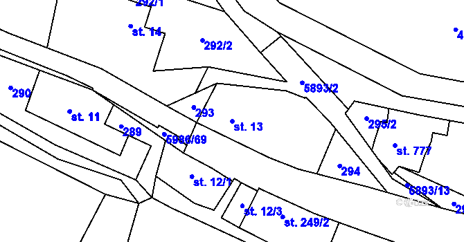 Parcela st. 13 v KÚ Kamenice u Jihlavy, Katastrální mapa