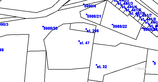 Parcela st. 47 v KÚ Kamenice u Jihlavy, Katastrální mapa