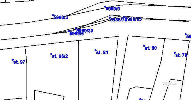 Parcela st. 81 v KÚ Kamenice u Jihlavy, Katastrální mapa