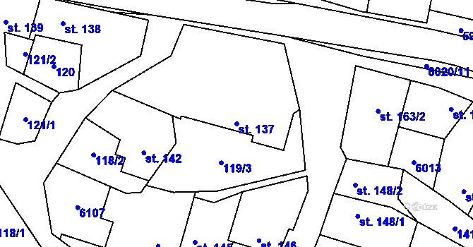 Parcela st. 137 v KÚ Kamenice u Jihlavy, Katastrální mapa