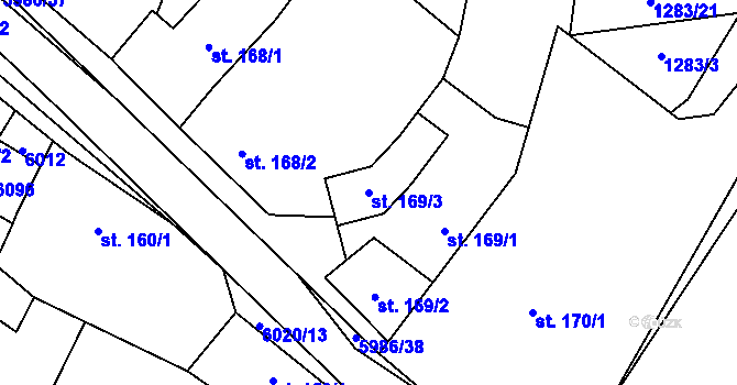 Parcela st. 169/3 v KÚ Kamenice u Jihlavy, Katastrální mapa