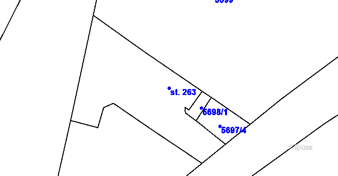 Parcela st. 263 v KÚ Kamenice u Jihlavy, Katastrální mapa