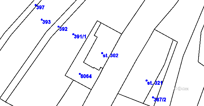 Parcela st. 302 v KÚ Kamenice u Jihlavy, Katastrální mapa