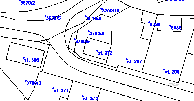 Parcela st. 372 v KÚ Kamenice u Jihlavy, Katastrální mapa
