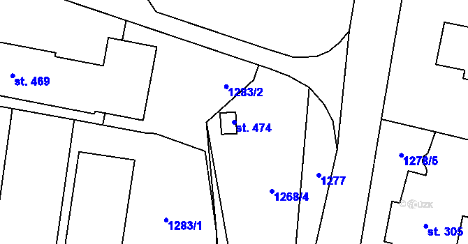 Parcela st. 474 v KÚ Kamenice u Jihlavy, Katastrální mapa