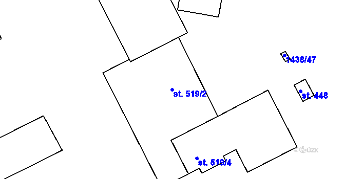Parcela st. 519/2 v KÚ Kamenice u Jihlavy, Katastrální mapa