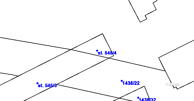 Parcela st. 545/4 v KÚ Kamenice u Jihlavy, Katastrální mapa