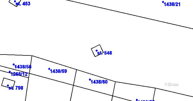 Parcela st. 548 v KÚ Kamenice u Jihlavy, Katastrální mapa