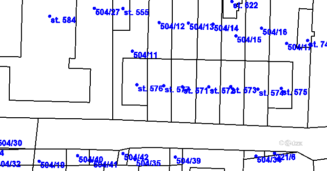 Parcela st. 577 v KÚ Kamenice u Jihlavy, Katastrální mapa