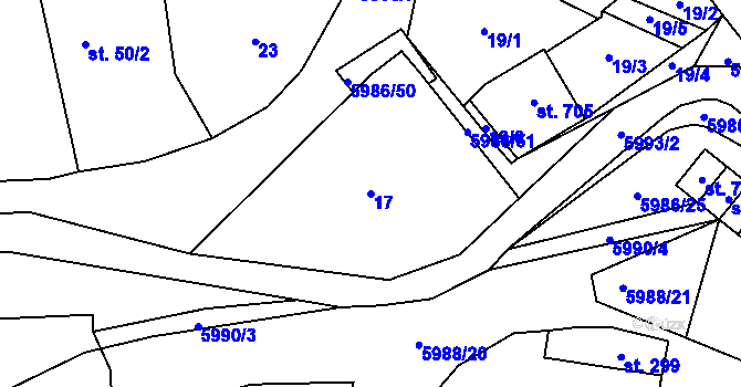 Parcela st. 17 v KÚ Kamenice u Jihlavy, Katastrální mapa
