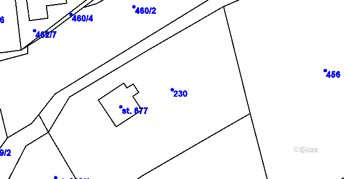 Parcela st. 230 v KÚ Kamenice u Jihlavy, Katastrální mapa