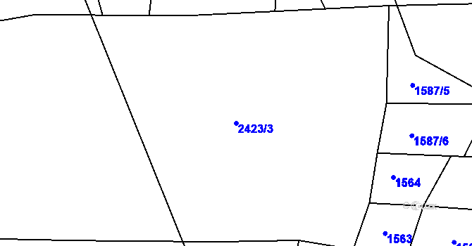 Parcela st. 2423/3 v KÚ Kamenice u Jihlavy, Katastrální mapa