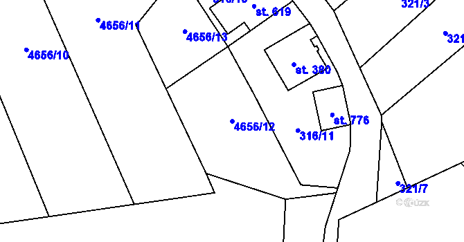 Parcela st. 4656/12 v KÚ Kamenice u Jihlavy, Katastrální mapa