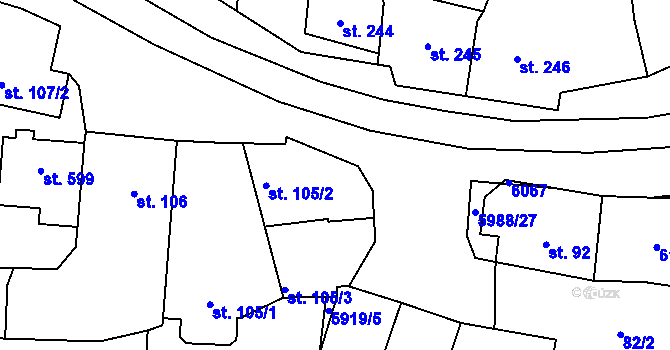 Parcela st. 5988/6 v KÚ Kamenice u Jihlavy, Katastrální mapa