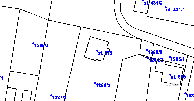 Parcela st. 679 v KÚ Kamenice u Jihlavy, Katastrální mapa