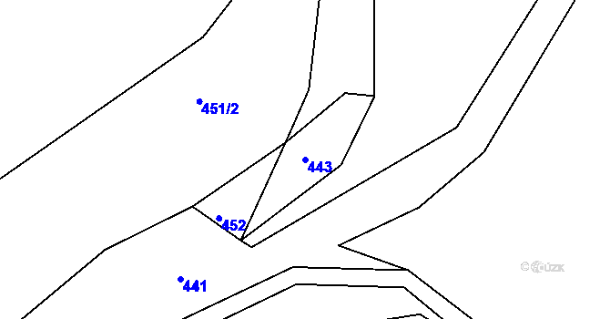 Parcela st. 443 v KÚ Kamenice u Jihlavy, Katastrální mapa