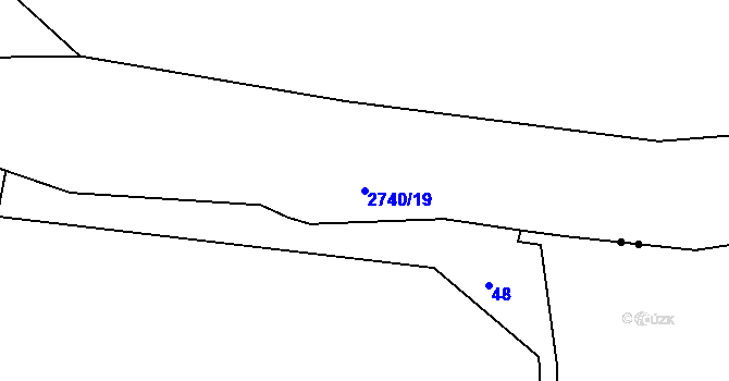 Parcela st. 2740/19 v KÚ Kamenice u Jihlavy, Katastrální mapa