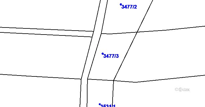 Parcela st. 3477/3 v KÚ Kamenice u Jihlavy, Katastrální mapa