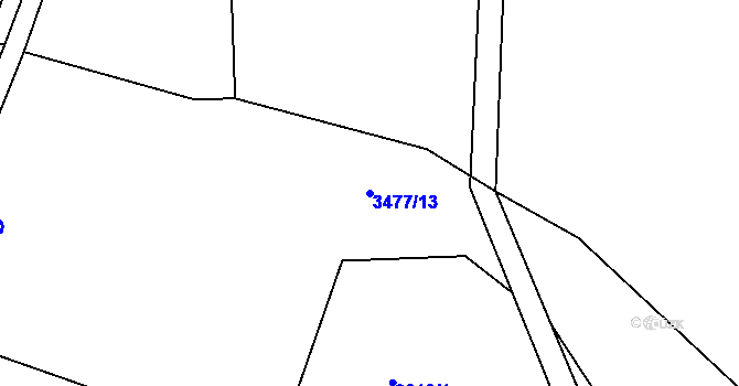 Parcela st. 3477/13 v KÚ Kamenice u Jihlavy, Katastrální mapa