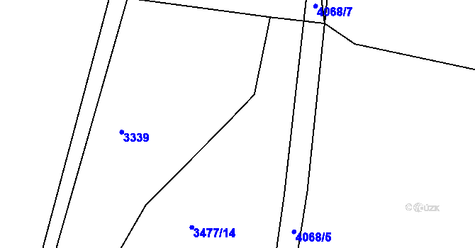 Parcela st. 3477/15 v KÚ Kamenice u Jihlavy, Katastrální mapa