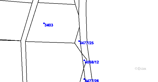 Parcela st. 3477/25 v KÚ Kamenice u Jihlavy, Katastrální mapa