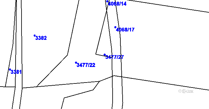 Parcela st. 3477/27 v KÚ Kamenice u Jihlavy, Katastrální mapa