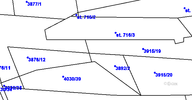 Parcela st. 3915/17 v KÚ Kamenice u Jihlavy, Katastrální mapa