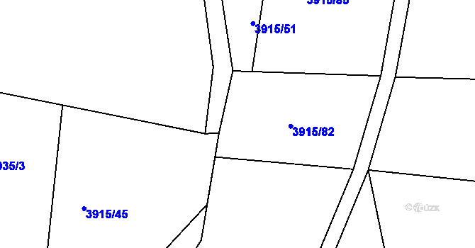 Parcela st. 3915/49 v KÚ Kamenice u Jihlavy, Katastrální mapa