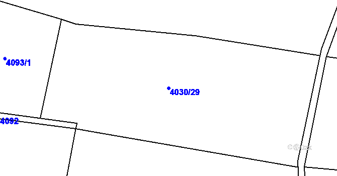 Parcela st. 4030/29 v KÚ Kamenice u Jihlavy, Katastrální mapa