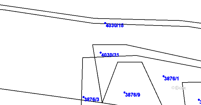 Parcela st. 4030/31 v KÚ Kamenice u Jihlavy, Katastrální mapa