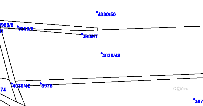 Parcela st. 4030/49 v KÚ Kamenice u Jihlavy, Katastrální mapa