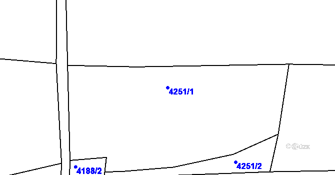 Parcela st. 4251/1 v KÚ Kamenice u Jihlavy, Katastrální mapa