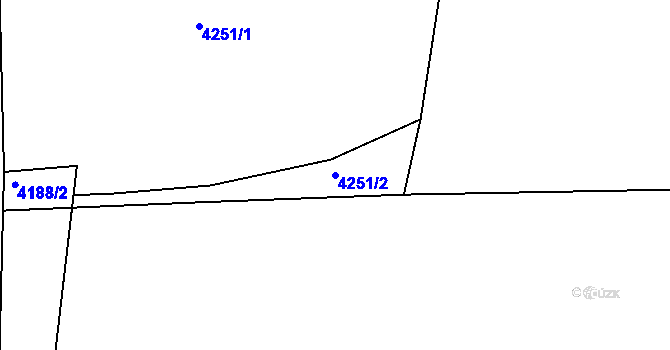 Parcela st. 4251/2 v KÚ Kamenice u Jihlavy, Katastrální mapa