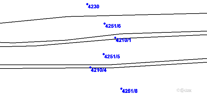 Parcela st. 4251/5 v KÚ Kamenice u Jihlavy, Katastrální mapa