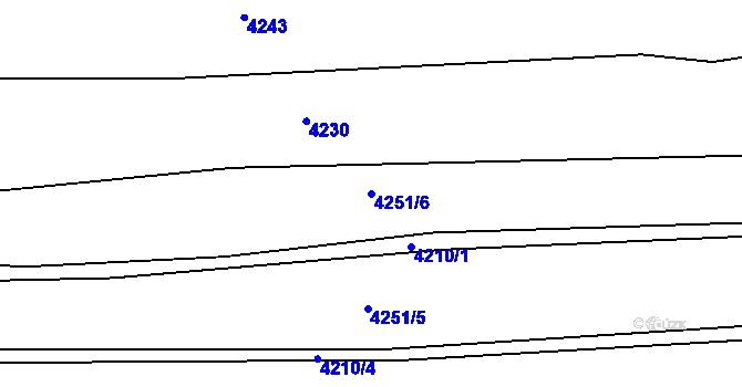 Parcela st. 4251/6 v KÚ Kamenice u Jihlavy, Katastrální mapa