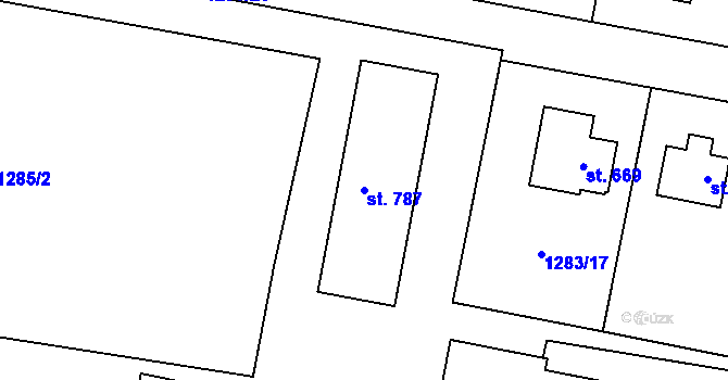 Parcela st. 787 v KÚ Kamenice u Jihlavy, Katastrální mapa