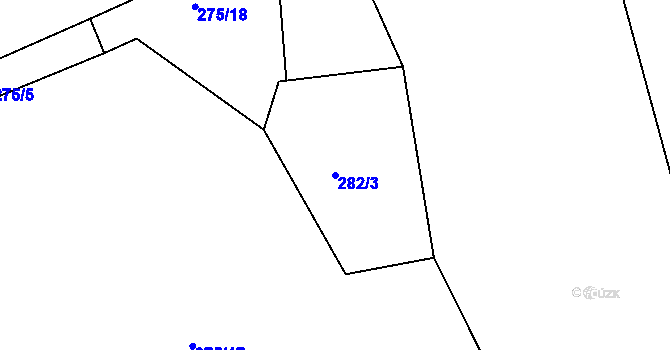 Parcela st. 282/3 v KÚ Vržanov, Katastrální mapa