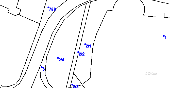 Parcela st. 2/1 v KÚ Kamenice nad Lipou, Katastrální mapa