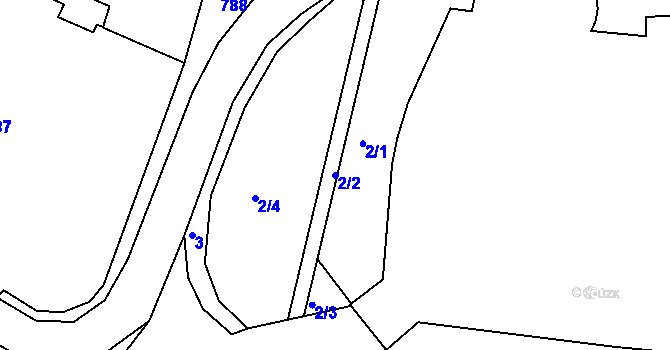 Parcela st. 2/2 v KÚ Kamenice nad Lipou, Katastrální mapa