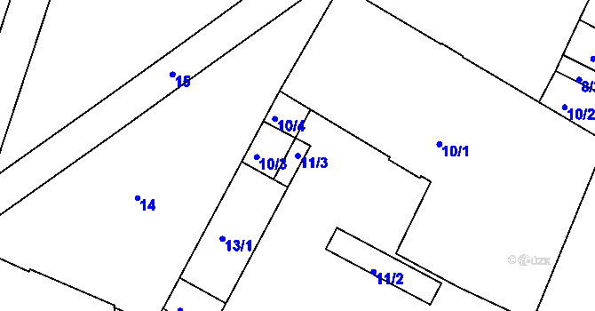 Parcela st. 11/3 v KÚ Kamenice nad Lipou, Katastrální mapa