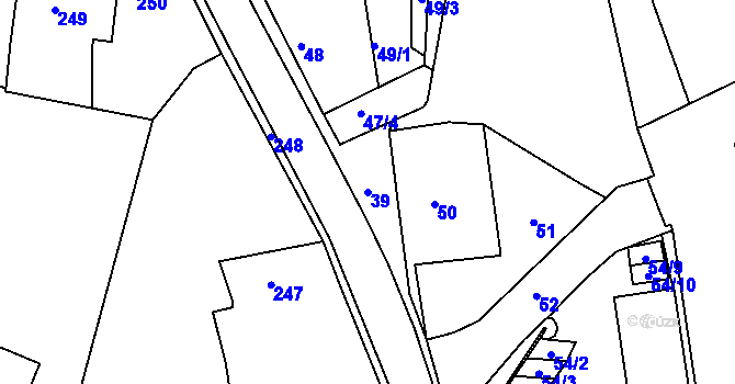 Parcela st. 39 v KÚ Kamenice nad Lipou, Katastrální mapa