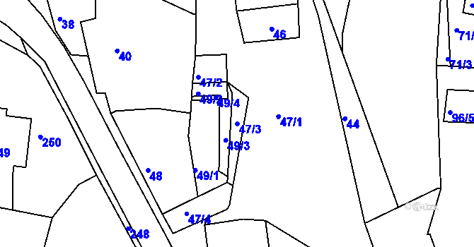Parcela st. 47/3 v KÚ Kamenice nad Lipou, Katastrální mapa