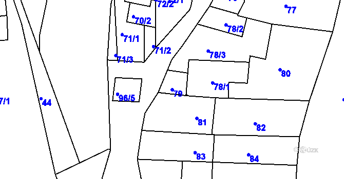 Parcela st. 79 v KÚ Kamenice nad Lipou, Katastrální mapa